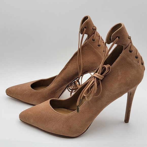 NWT! Tan Suede Women\'s‎ Stiletto Heels SIZE 11. #1508
